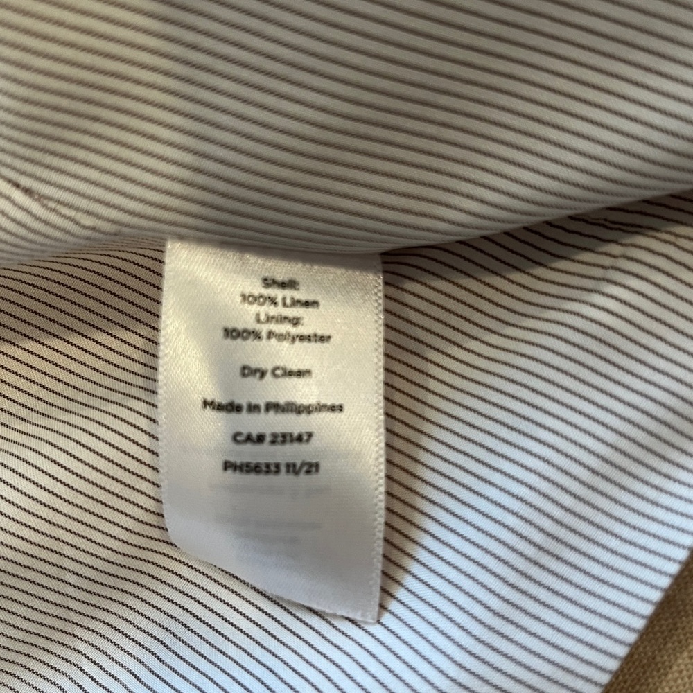 Talbots Light Beige Linen Single-Button Blazer - image 5